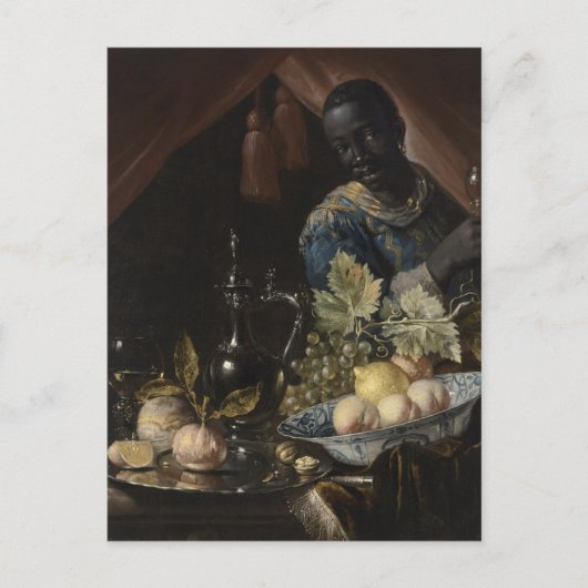 Still-life with peaches and a lemon briefkaart (Voorkant)