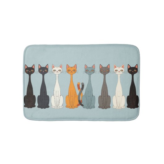 Still Tired Cats - Cat Mom Lover - Blue Graphic Badmat (Voorkant)
