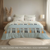 Still Tired Cats Mom | Blue Graphic Reversible Cat Kussensloop