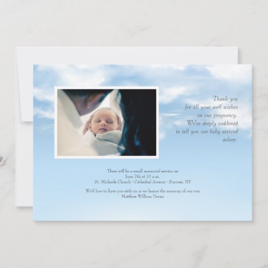 Stillborn Memorial Kaart (Voorkant)