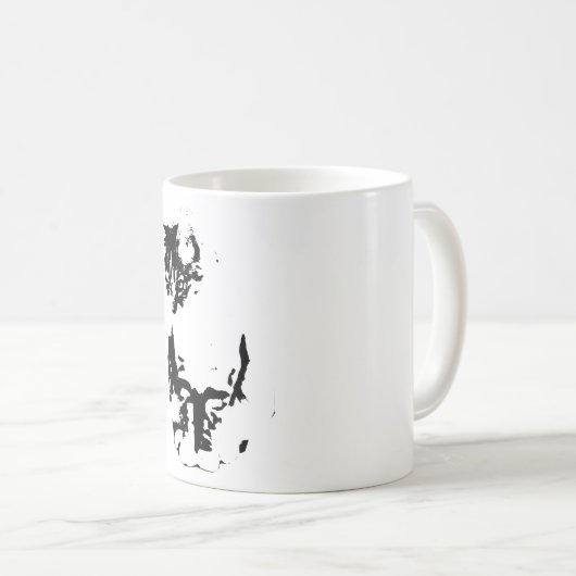 Stille blik, zachte snorharen koffiemok (Voorkant rechts)