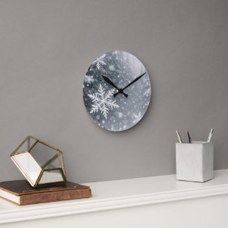 Stille Bos Sneeuwvlok Muurklok van Acryl Ronde Klok