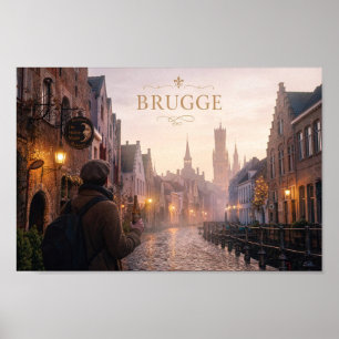 Stille Bruges Brouwerij Straatscène Poster