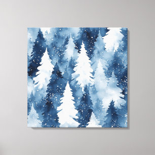 Stille Dennen Winterbos Canvas Afdruk