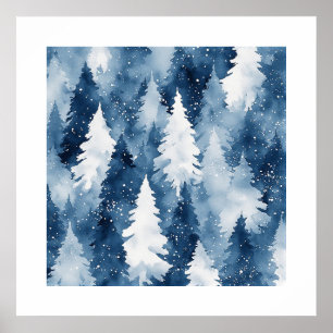 Stille Dennen Winterbos Poster