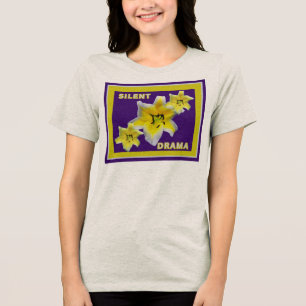 Stille Drama Grappige Felgele Lelie Bloem Tri-Blend Shirt