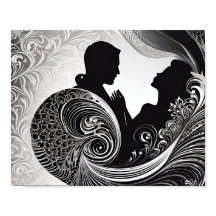 Stille Gelofte: Zwart & Wit Silhouet Liefdesverhaa