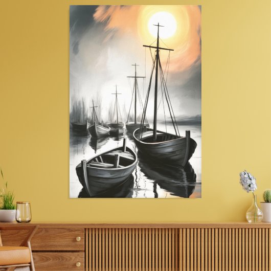 Stille Haven Eclipse Canvas Afdruk (Insitu (Woonkamer))