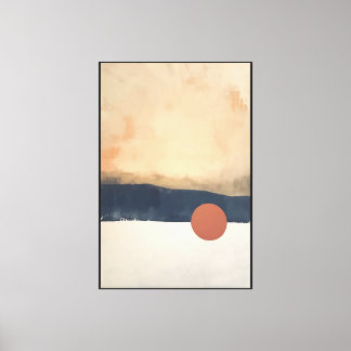 Stille Horizon, Vallende Zon Canvas Afdruk