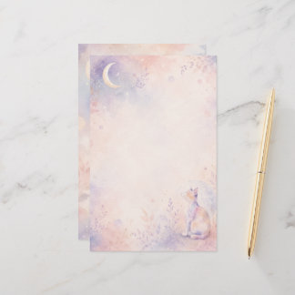 Stille Katze im Mondlicht Briefpapier