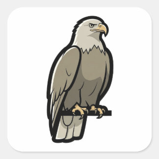 Stille Kracht Arend – Minimaal Wilde Dieren Illust Vierkante Sticker