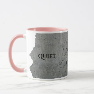 Stille Kracht Beton Minimalistische Lijnkunst Roze Mok