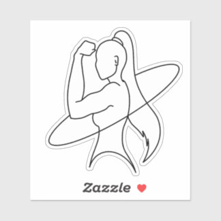 Stille Kracht Minimalistische Vrouw Lijnkunst Sticker
