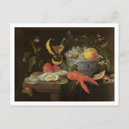 stille levenscyclus met fruit en schelpdieren, 165 briefkaart (Voorkant)
