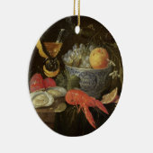 stille levenscyclus met fruit en schelpdieren, 165 keramisch ornament (Rechts)