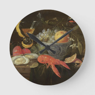 stille levenscyclus met fruit en schelpdieren, 165 ronde klok