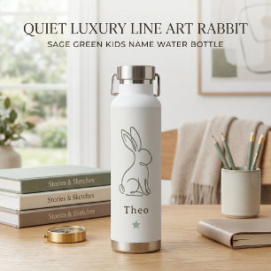 Stille Luxe Lijn Kunst Konijn Salie Groen Kinderen Waterfles