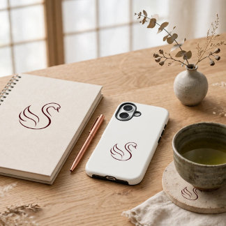 Stille Luxe Minimalistische Zwaan Stevige Hoes voo