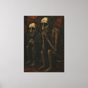 "Stille Metgezellen" Kubistisch & Expressionisti Canvas Afdruk