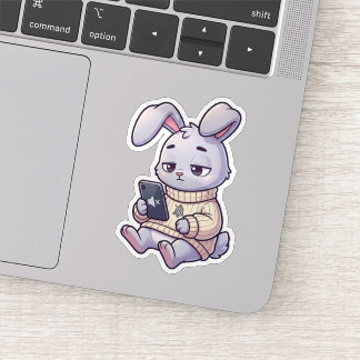 Stille Modus Konijn Sticker