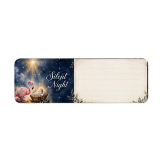 Stille Nacht Flamingo Kribbe Retouradres Etiket