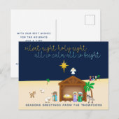 Stille Nacht Geboorte Stabiele Scene Kerstmis Feestdagenkaart (Voorkant / Achterkant)