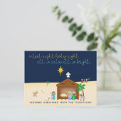 Stille Nacht Geboorte Stabiele Scene Kerstmis Feestdagenkaart (Staand voorkant)