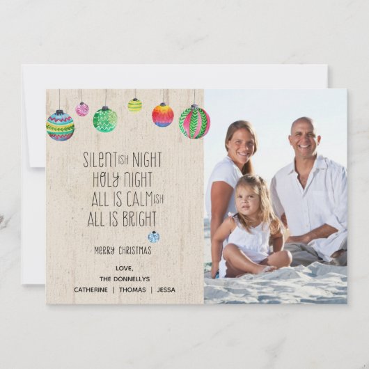 Stille Nacht Grappige Kerstfotokaart Feestdagenkaart (Voorkant)