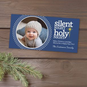 Stille Nacht, Heilige Nacht Christelijke Kerst Fot Feestdagenkaart