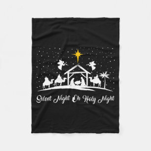 Stille Nacht Heilige Nacht Kerststal Christelijk C Fleece Deken