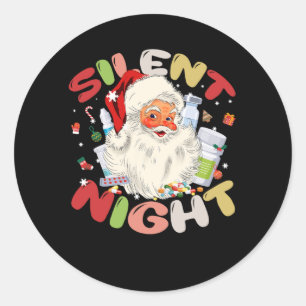 Stille Nacht IC Verpleegster Kerstmis Intensieve C Ronde Sticker