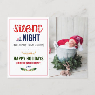 Stille Nacht Kerstvakantie Foto Ansichtkaart Feestdagenkaart