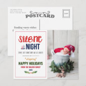 Stille Nacht Kerstvakantie Foto Briefkaart (Voorkant / Achterkant)
