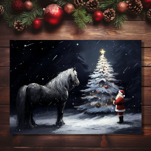 Stille Nacht - Mooi Paard en Kerstmis Feestdagen Kaart