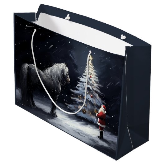 Stille Nacht - Mooi Paard en Kerstmis Groot Cadeauzakje (Achterkant Gekanteld)