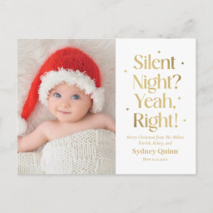 Stille Nacht Nieuwe Baby Grappige Kerstkaart Feestdagenkaart