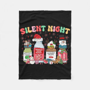 Stille Nacht Prettig Kerstmis Verpleegster Pillen Fleece Deken