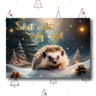 Stille Nacht Schattigee Egel Christelijke Kerst Feestdagen Kaart