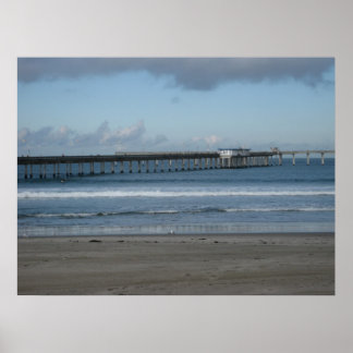 Stille Oceaan en de Ocean Beach Pier. Poster