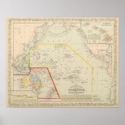 Stille Oceaan, Oceaangebied Poster (Voorkant)