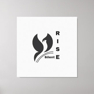 Stille Opkomst Vogel Logo Minimalistische Zwarte K Canvas Afdruk