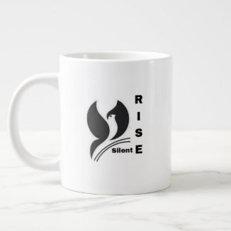Stille Opkomst Vogel Logo Minimalistische Zwarte K Extra Grote Beker