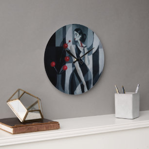 Stille Polsslag Art Deco Vrouw Wandklok Grote Klok