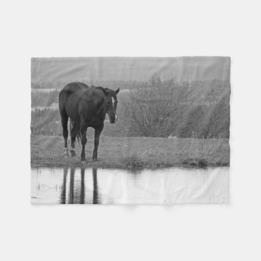 Stille reflecties ~ Paardendeken Fleece Deken (Voorkant (Horizontaal))