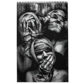 Stille schaduwen: Abstracte gezichten Kalender (Hoes)