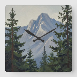 Stille Schildwachten van de Alpenrug Vierkante Klok