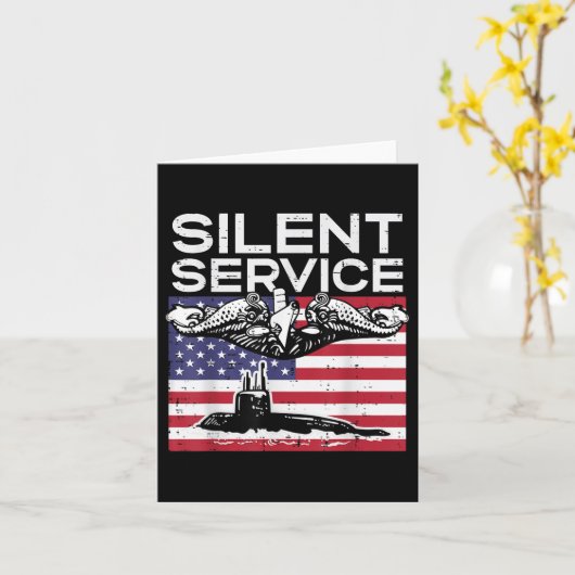 Stille Service Onderzeeër VS-vlag Memorial Day Pat Kaart (Gele Bloem)