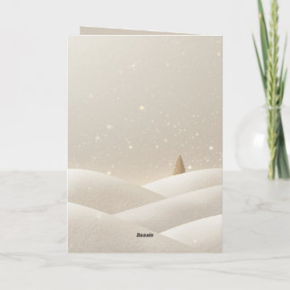 Stille Sneeuw, Zachte Gloed;Minimalistische Elegan Feestdagen Kaart
