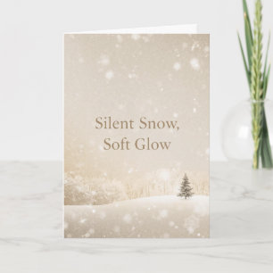 Stille Sneeuw, Zachte Gloed;Minimalistische Elegan Feestdagen Kaart
