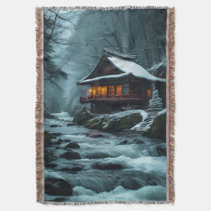 Stille Winter: Stille Tempel aan de Winterrivier Deken